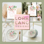 水彩熱帯ピンクフローラアロハベビーシャワー スタンダードランチョンナプキン