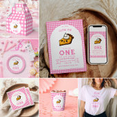 私たちの小さなかわいこちゃんパイ日1stバースデーピンク ペーパープレート