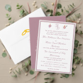 Pale PinkTwo Hearts Catholic Wedding Invitation 招待状 (この独立クリエイターのコレクションをカスタマイズ。テスト)