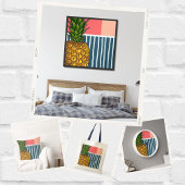 孤独なパイナップル鮮やかデザイン ストーンコースター