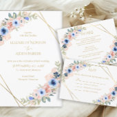Peach Blue Wedding Collection エンクロージャーカード