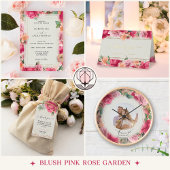 ロマンス赤面ピンクローゼズガーデンブライダルシャワー 招待状