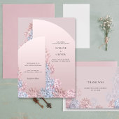 Bohoアーチ型フレームパウダーピンクのヒヤシンスohベビー 招待状
