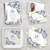 ブルーホワイトフローラ18誕生日サプライズパーティー 招待状
