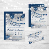 ブルーシルバー21歳の誕生日 スタンダードカクテルナプキン