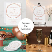 30th Birthday Rose Gold Minimal Birthday 招待状