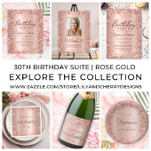 バラ金ゴールドグリッター30th誕生日モノグラムスクリプト 缶クーラー