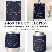 40th Birthday Navy Rose Gold Party Favor