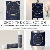 40歳の誕生日 ネイビーゴールドの誕生日招待状 招待状