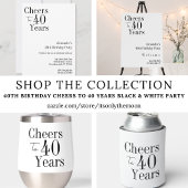 40歳の誕生日応援から40歳の白黒パーティー Tシャツ