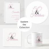 ピンクブラック50と素晴らしい誕生日パーティー ペーパープレート