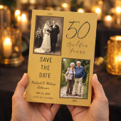 エレガント金ゴールド50結婚周年 横断幕