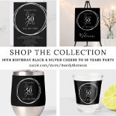 Cheers 50 Years 50th Birthday Black Silver Party ショットグラス