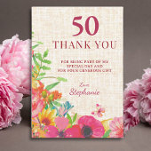 50歳のお誕生日お知らせ 大輪の花のレース調デザイン 案内ポストカード
