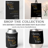 50誕生日ビールと応援ブラック金ゴールドパーティー スタンダードカクテルナプキン