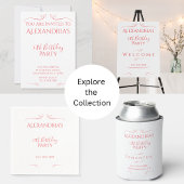 第50誕生日ミニマルピンクレッド党のお願い 缶クーラー