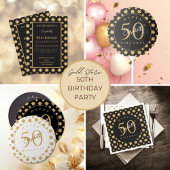 Gold Stars 50th Birthday  招待状