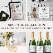 60 and Fabulous Sixtieth Birthday Elegant Script スクエアシール