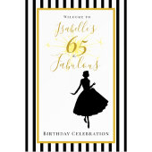 65歳の誕生日RSVPカード 黒とゴールド 出欠カード