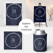 第70誕生日ネイビーシルバー応援70年パーティー ペーパープレート