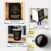 80誕生日レジェンダリーブラック金ゴールドレトロ Tシャツ