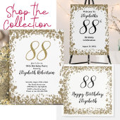 Elegant 88th Birthday Plates With Gold Sequins ペーパープレート