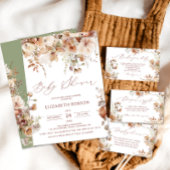 Boho Garden花秋インラブベビーシャワー 招待状