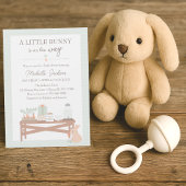 小さなバニーが進行中のサンキューカード サンキューカード