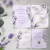 Lavender Floral Watercolor Wedding RSVP Card