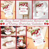 さくらんぼ1歳の誕生日パーティー | Berry First招待状 招待状