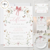 Little Wildflower Butterfly Girl Baby Shower エンクロージャーカード