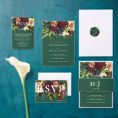 ムーディエメラルドグリーン冬結婚フローラ スクエアペーパーコースター (この独立クリエイターのコレクションをカスタマイズ。)