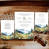 Boho Wildflower Mountain Meadow Wedding Details エンクロージャーカード