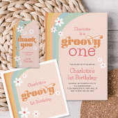 Groovyホワイトデイジー70の女の子の誕生日パーティー 紙コップ