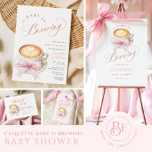 A Baby Is Brewing Coffee Baby Shower Invitation 招待状