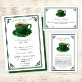 Green Coffee Cup Diaper Raffle Baby Shower エンクロージャーカード