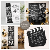 Custom Hollywood Party Table Number Sign, Vintage  台座サイン