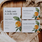 小さなかわいこちゃんは柑橘系の赤ちゃんシャワーの途中にある サンキューカード