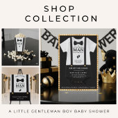 Little Gentleman Bowtie Boy Birthday Baby Shower サンキューカード