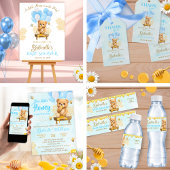 Teddy Bear - A Little Honey Baby Shower  招待状