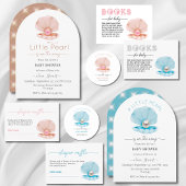 Blue Coastal Chic Seashell ラベル