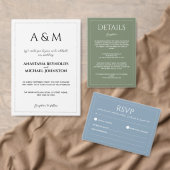 Modern dusty blue minimalist wedding ラウンドシール (この独立クリエイターのコレクションをカスタマイズ。)