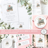 New Chapter Floral Book Bridal Shower Thank You ラウンドシール