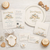 Baby Shower Rustic Botanical Diaper Raffle エンクロージャーカード