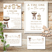 A Tini OneほこりっぽいピンクのエスプレッソMartiniベビーブシャワー 招待状