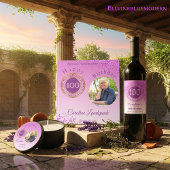 Timeless 100th Birthday Pink Glitter Frosted セーブザデート