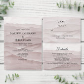 抽象芸術ほこりっぽいバラ結婚式招待状 招待状 (この独立クリエイターのコレクションをカスタマイズ。)