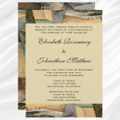 ヴィンテージウェディング、アーストーンカラー、キュービズム美術 招待状