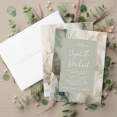 抽象芸術色彩の鮮やかモダンセージグ結婚リーン 招待状 (この独立クリエイターのコレクションをカスタマイズ。テスト)