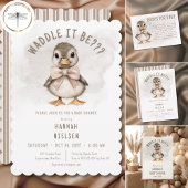 Adorable Duckling Waddle It Be Baby Shower ペーパープレート